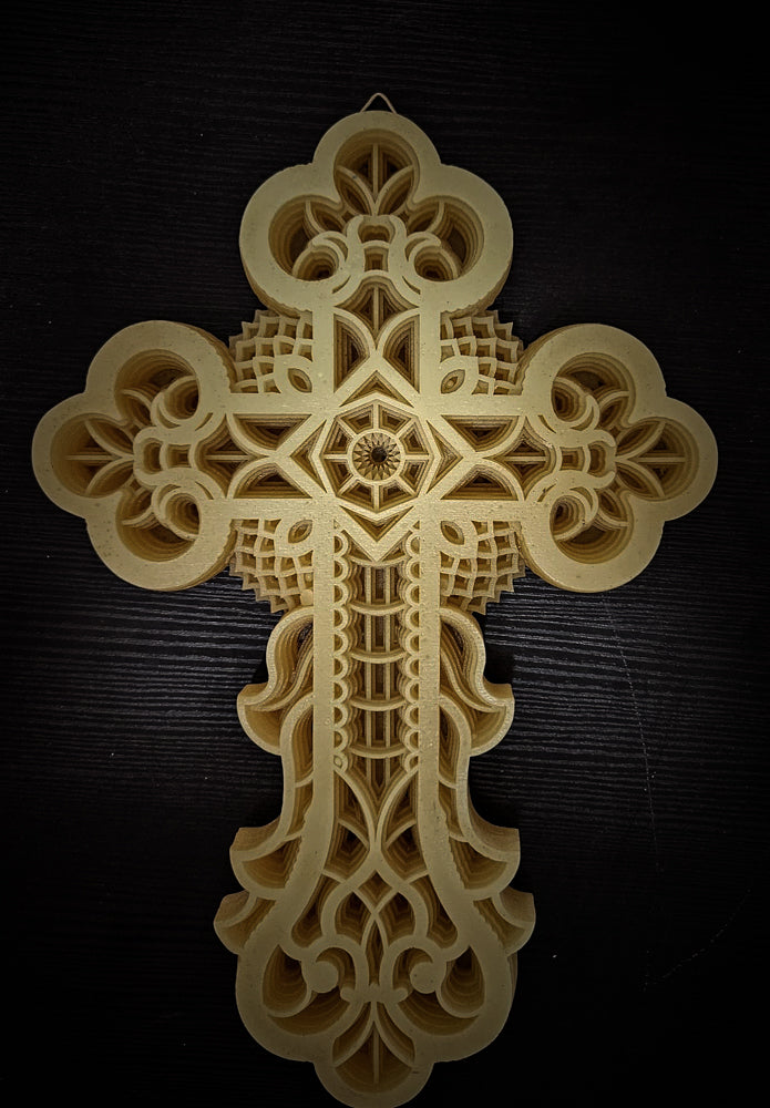 Crucifix Floarea Luminii – Rășină fosforescentă cu design floral